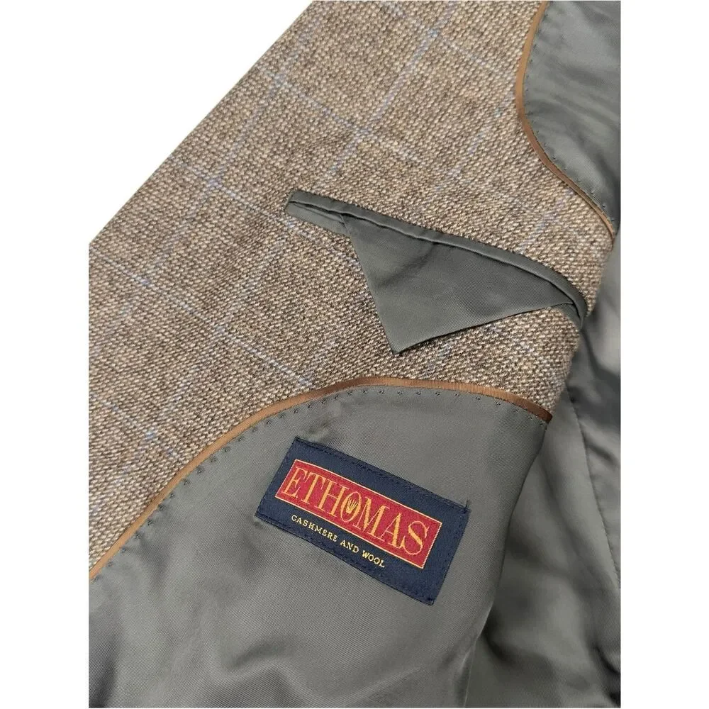 Brooks Brothers Mens Madison Cashmere Wool E. Thomas Herringbone 44R Sport Coat